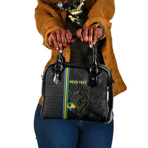 Custom Gabon Football Shoulder Handbag Go Champions - Black Ver