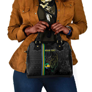 Custom Gabon Football Shoulder Handbag Go Champions - Black Ver