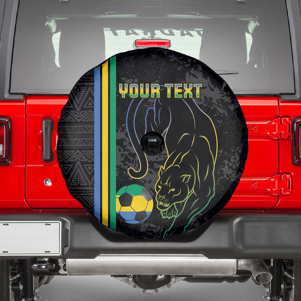 Custom Gabon Football Spare Tire Cover Go Champions - Black Ver