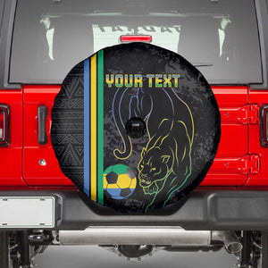 Custom Gabon Football Spare Tire Cover Go Champions - Black Ver