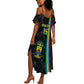 Custom Gabon Football Summer Maxi Dress Go Champions - Black Ver