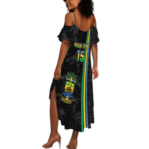 Custom Gabon Football Summer Maxi Dress Go Champions - Black Ver