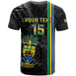 Custom Gabon Football T shirt Go Champions - Black Ver