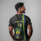 Custom Gabon Football T shirt Go Champions - Black Ver