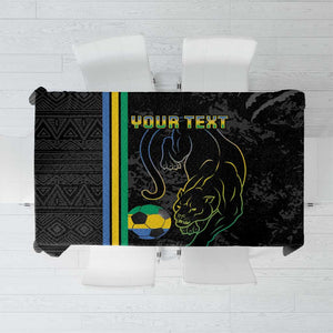 Custom Gabon Football Tablecloth Go Champions - Black Ver