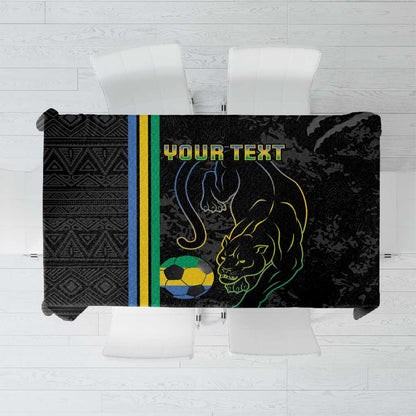 Custom Gabon Football Tablecloth Go Champions - Black Ver