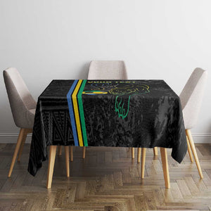 Custom Gabon Football Tablecloth Go Champions - Black Ver