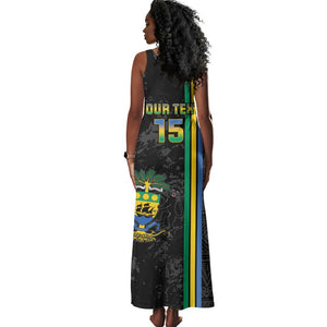 Custom Gabon Football Tank Maxi Dress Go Champions - Black Ver