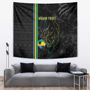 Custom Gabon Football Tapestry Go Champions - Black Ver