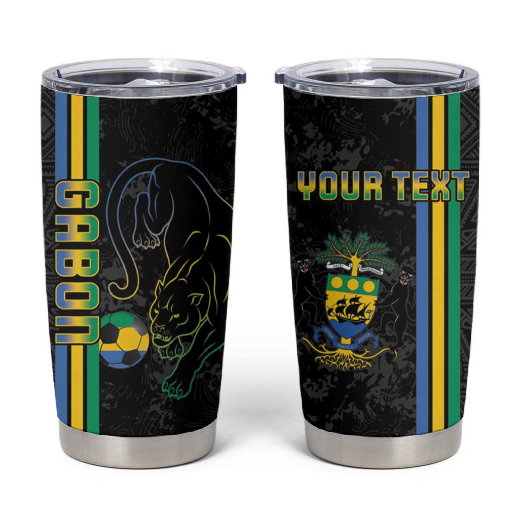 Custom Gabon Football Tumbler Cup Go Champions - Black Ver