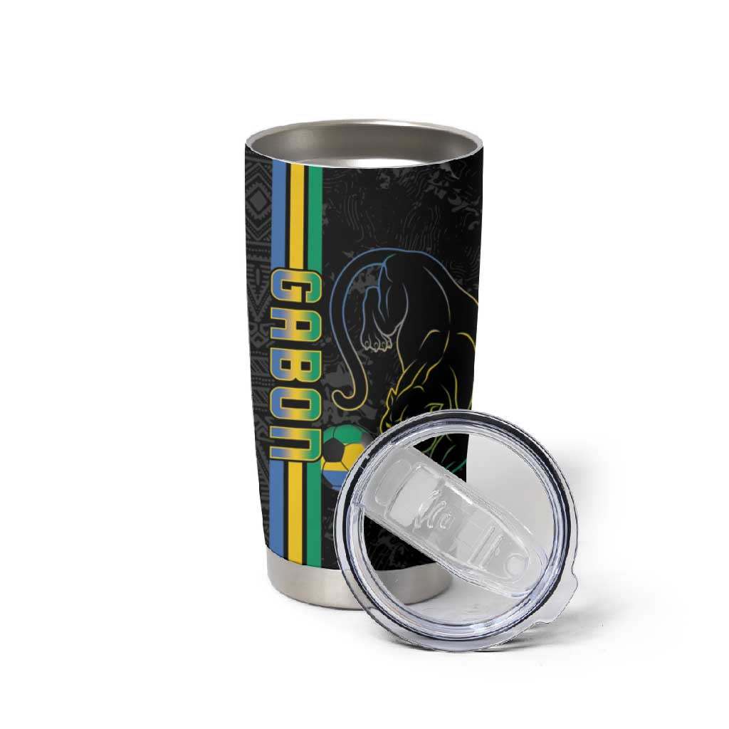 Custom Gabon Football Tumbler Cup Go Champions - Black Ver