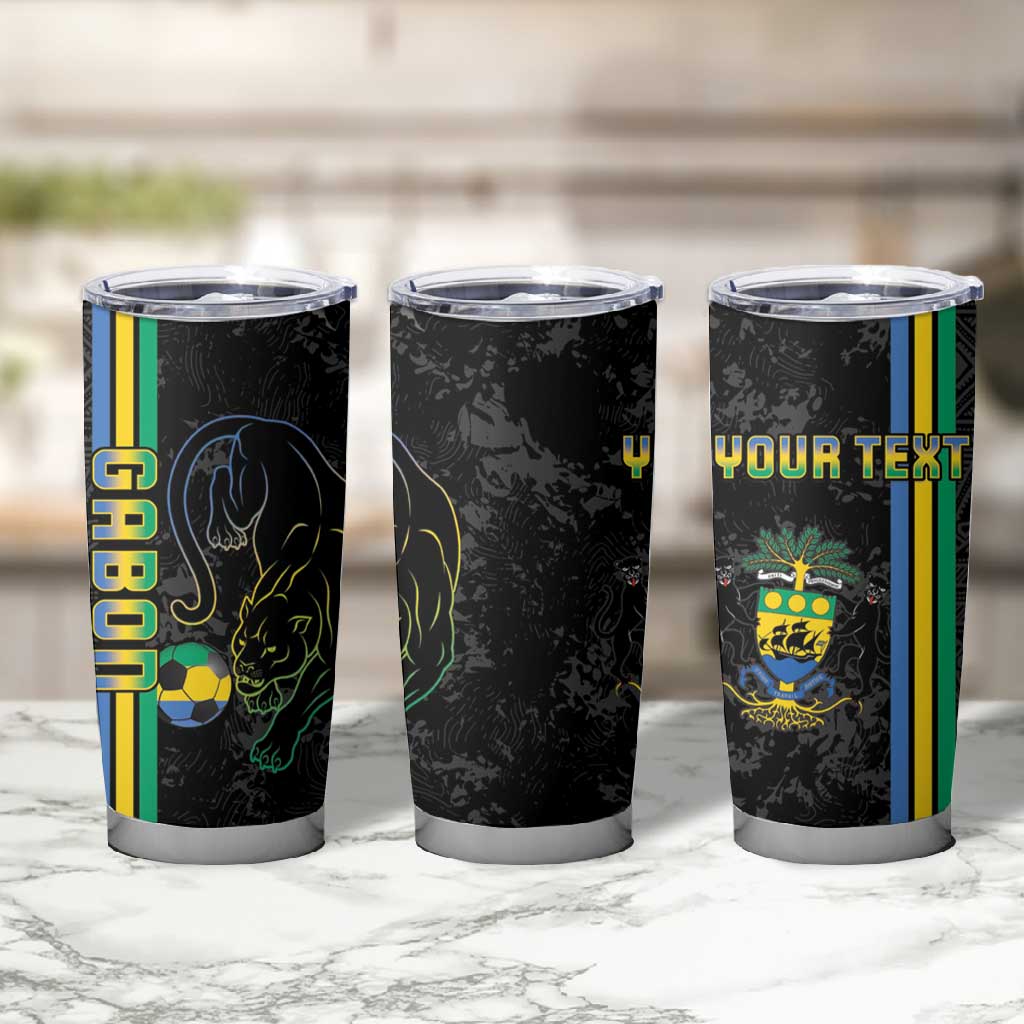 Custom Gabon Football Tumbler Cup Go Champions - Black Ver