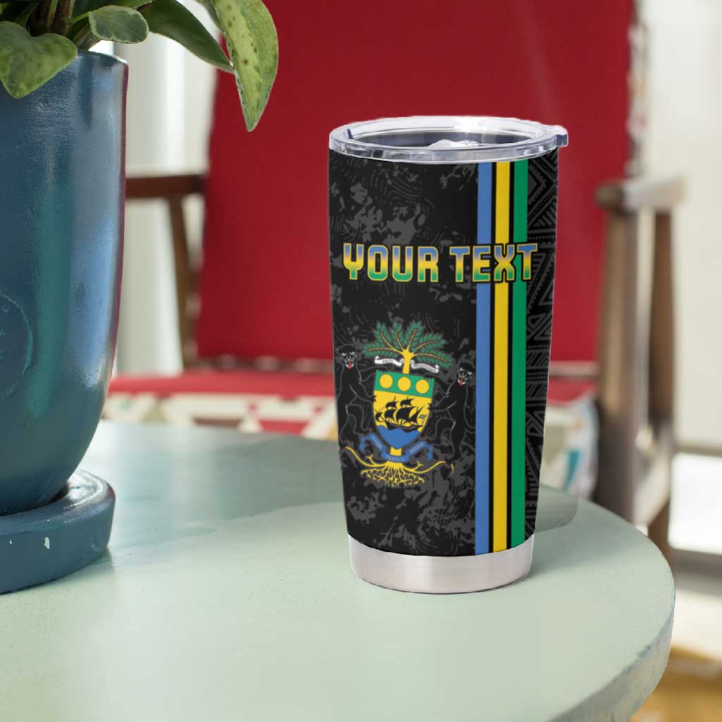 Custom Gabon Football Tumbler Cup Go Champions - Black Ver