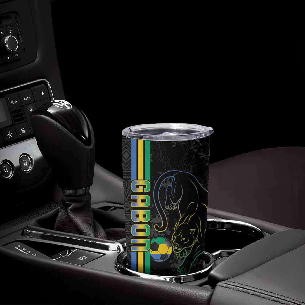 Custom Gabon Football Tumbler Cup Go Champions - Black Ver