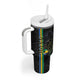 Custom Gabon Football Tumbler With Handle Go Champions - Black Ver