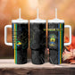 Custom Gabon Football Tumbler With Handle Go Champions - Black Ver