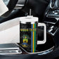 Custom Gabon Football Tumbler With Handle Go Champions - Black Ver