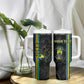 Custom Gabon Football Tumbler With Handle Go Champions - Black Ver