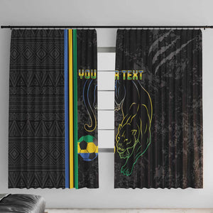 Custom Gabon Football Window Curtain Go Champions - Black Ver