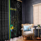 Custom Gabon Football Window Curtain Go Champions - Black Ver
