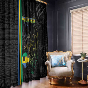 Custom Gabon Football Window Curtain Go Champions - Black Ver