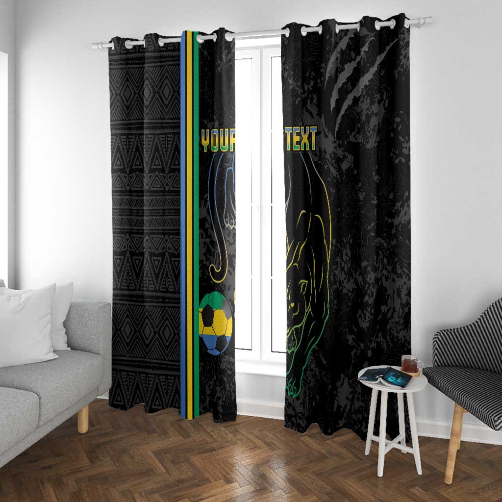 Custom Gabon Football Window Curtain Go Champions - Black Ver