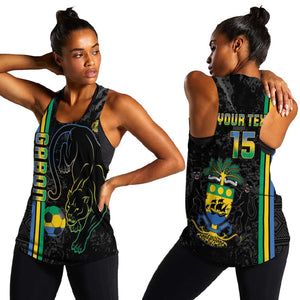 Custom Gabon Football Women Racerback Tank Go Champions - Black Ver