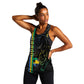 Custom Gabon Football Women Racerback Tank Go Champions - Black Ver