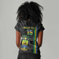 Custom Gabon Football Women V-Neck T-Shirt Go Champions - Black Ver
