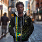 Custom Gabon Football Zip Hoodie Go Champions - Black Ver