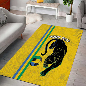 Custom Gabon Football Area Rug Go Champions - Yellow Ver