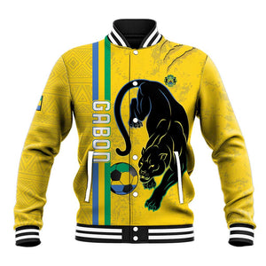 Custom Gabon Football Baseball Jacket Go Champions - Yellow Ver