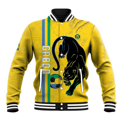 Custom Gabon Football Baseball Jacket Go Champions - Yellow Ver