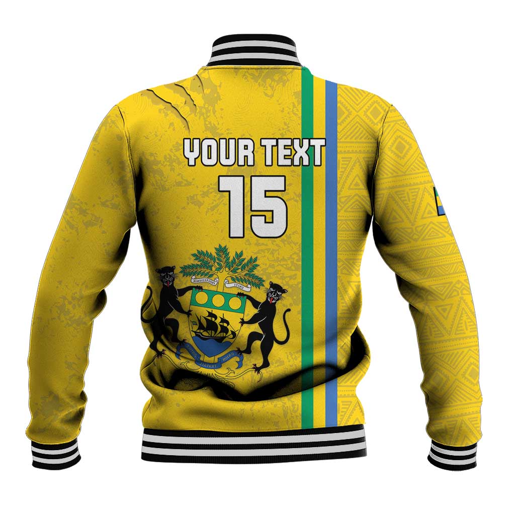 Custom Gabon Football Baseball Jacket Go Champions - Yellow Ver