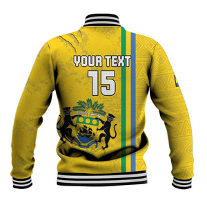 Custom Gabon Football Baseball Jacket Go Champions - Yellow Ver