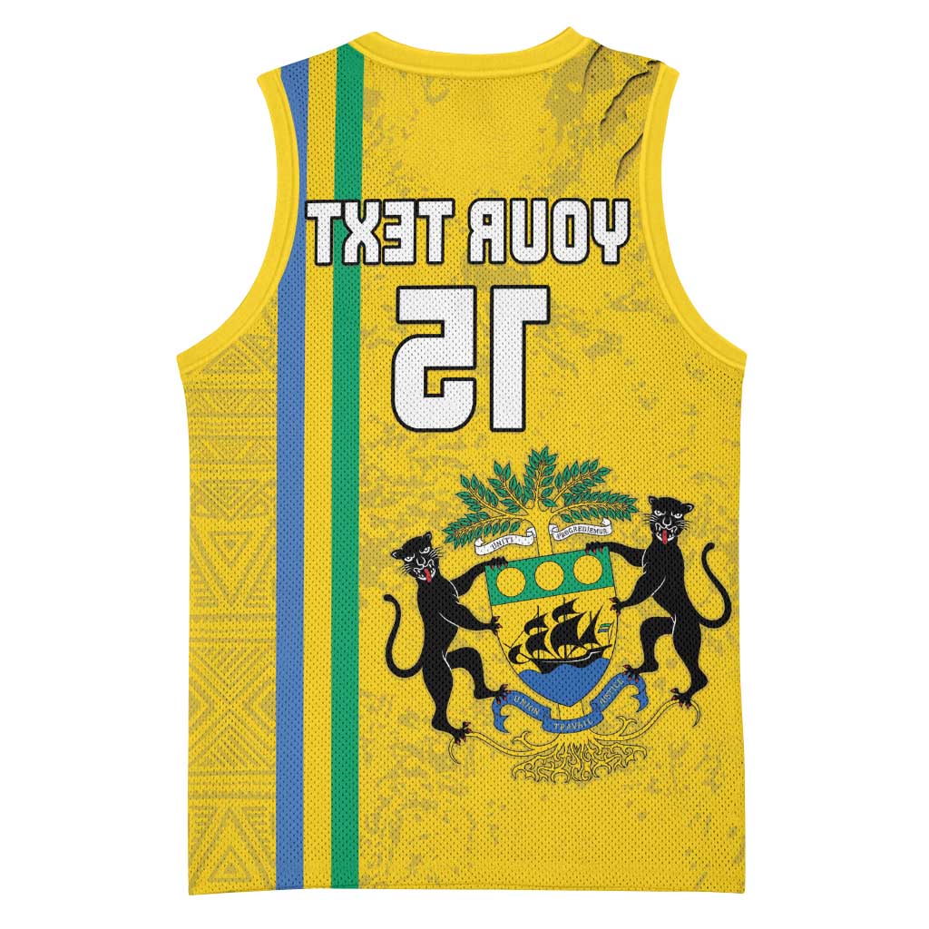 Custom Gabon Football Basketball Jersey Go Champions - Yellow Ver - African Pride