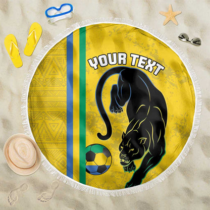 Custom Gabon Football Beach Blanket Go Champions - Yellow Ver