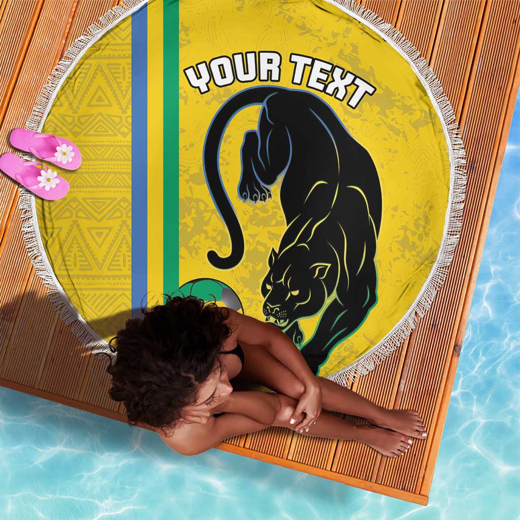 Custom Gabon Football Beach Blanket Go Champions - Yellow Ver