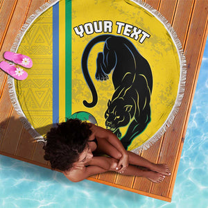 Custom Gabon Football Beach Blanket Go Champions - Yellow Ver