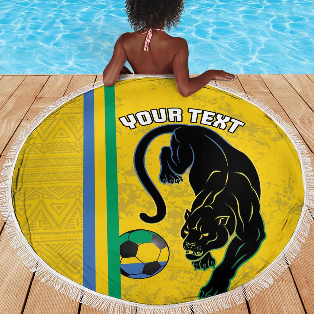 Custom Gabon Football Beach Blanket Go Champions - Yellow Ver