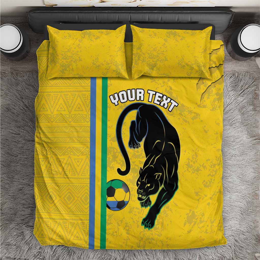 Custom Gabon Football Bedding Set Go Champions - Yellow Ver