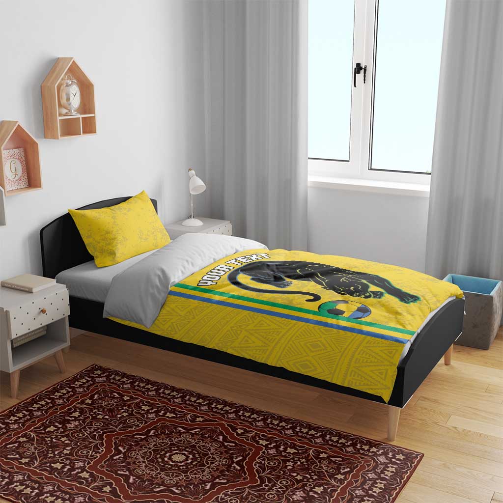 Custom Gabon Football Bedding Set Go Champions - Yellow Ver