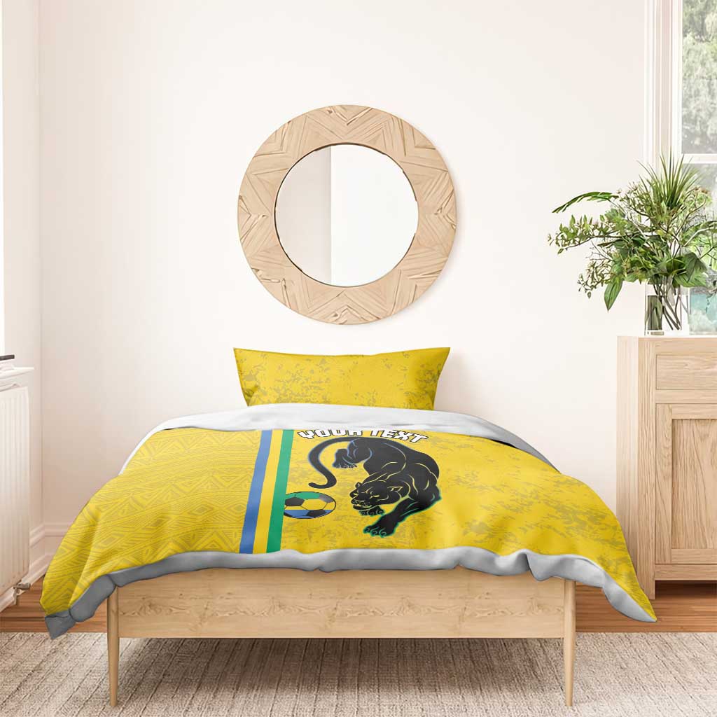Custom Gabon Football Bedding Set Go Champions - Yellow Ver
