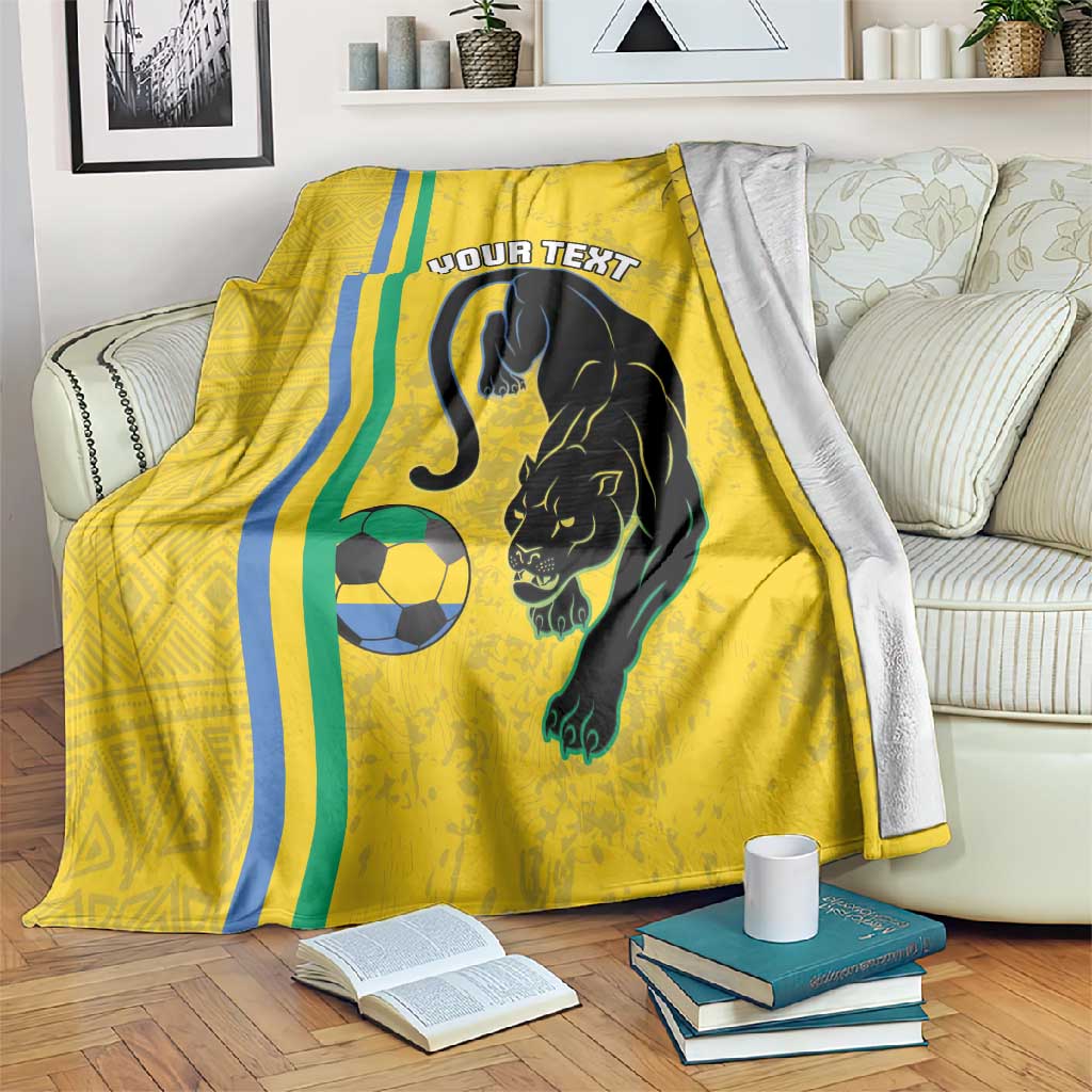 Custom Gabon Football Blanket Go Champions - Yellow Ver