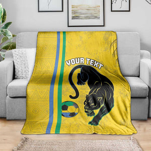 Custom Gabon Football Blanket Go Champions - Yellow Ver