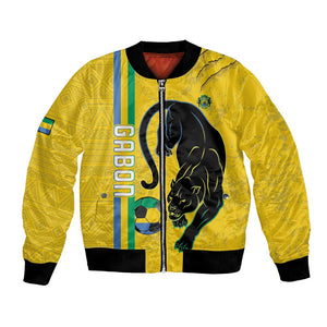 Custom Gabon Football Bomber Jacket Go Champions - Yellow Ver