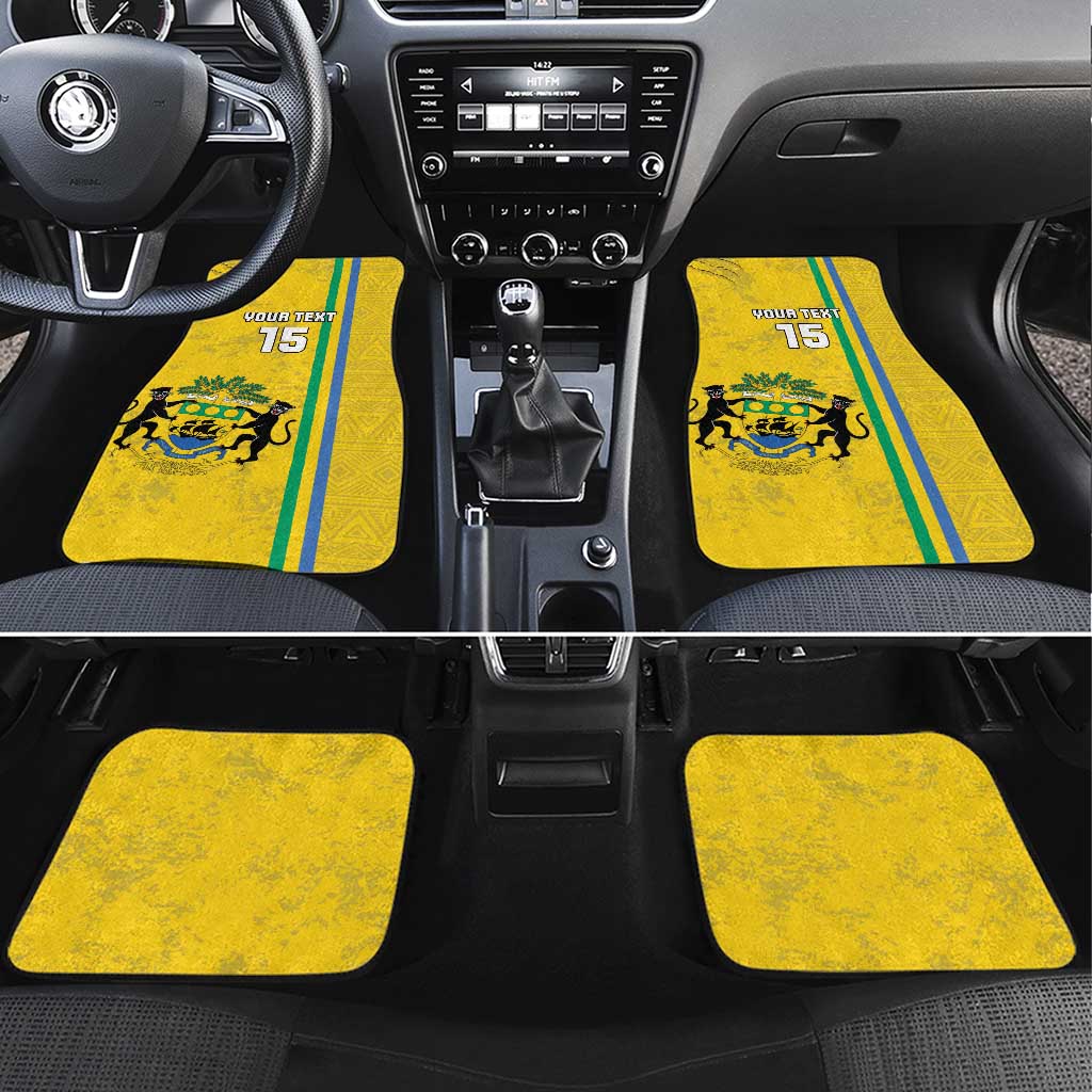 Custom Gabon Football Car Mats Go Champions - Yellow Ver