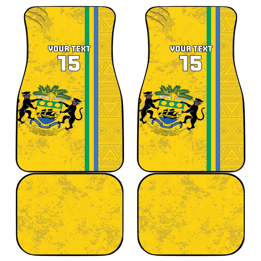 Custom Gabon Football Car Mats Go Champions - Yellow Ver