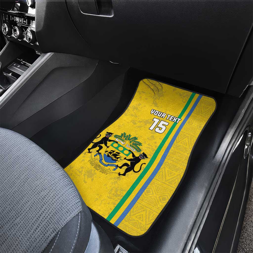 Custom Gabon Football Car Mats Go Champions - Yellow Ver