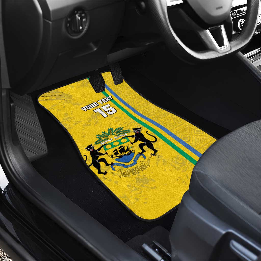 Custom Gabon Football Car Mats Go Champions - Yellow Ver